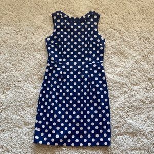 Boden London Navy Polka Dots Sleeveless Sheath Dress